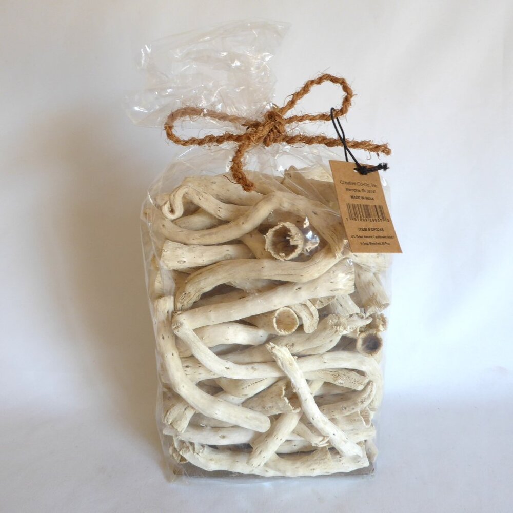 NEW 4” 80 PIECES DRIED NATURAL DECORATIVE BLEACHED CAULIFLOWER ROOT JAR FILLER